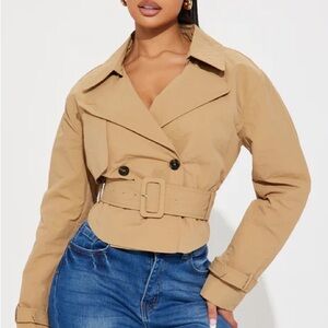 Fashion Nova Camel Belted Trench Coat